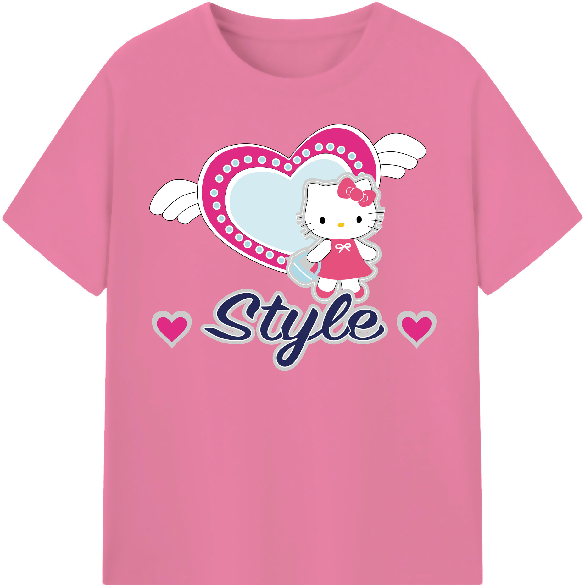 （画像用） Hello Kitty ハローキティ 綿100％半袖Tシャツ（フロントプリント）
